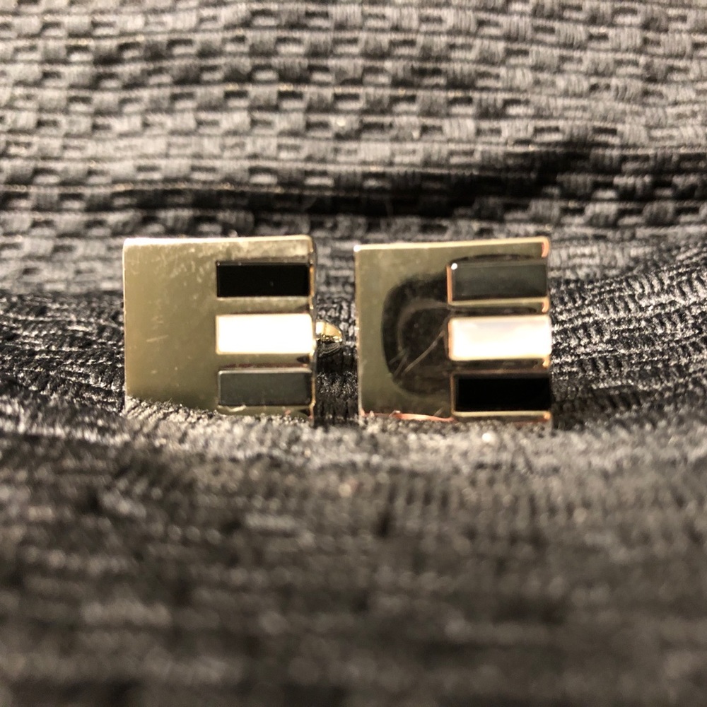 Silver Tone and Mother of Pearl Cufflinks